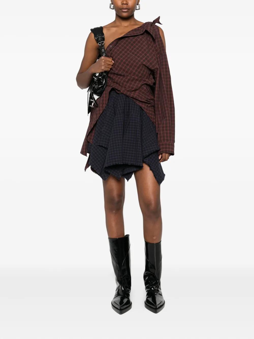 asymmetric deconstructed shirt dress Alexander Wang Asymmetric Deconstructed Mini Shirt Dress in Brown