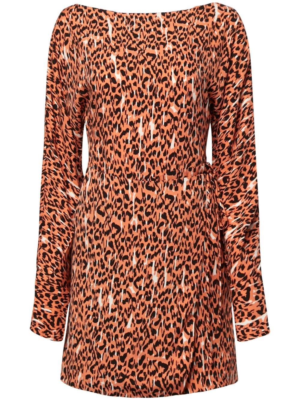 Equipment Carissa Leopard print Dress in Orange Lyst UK
