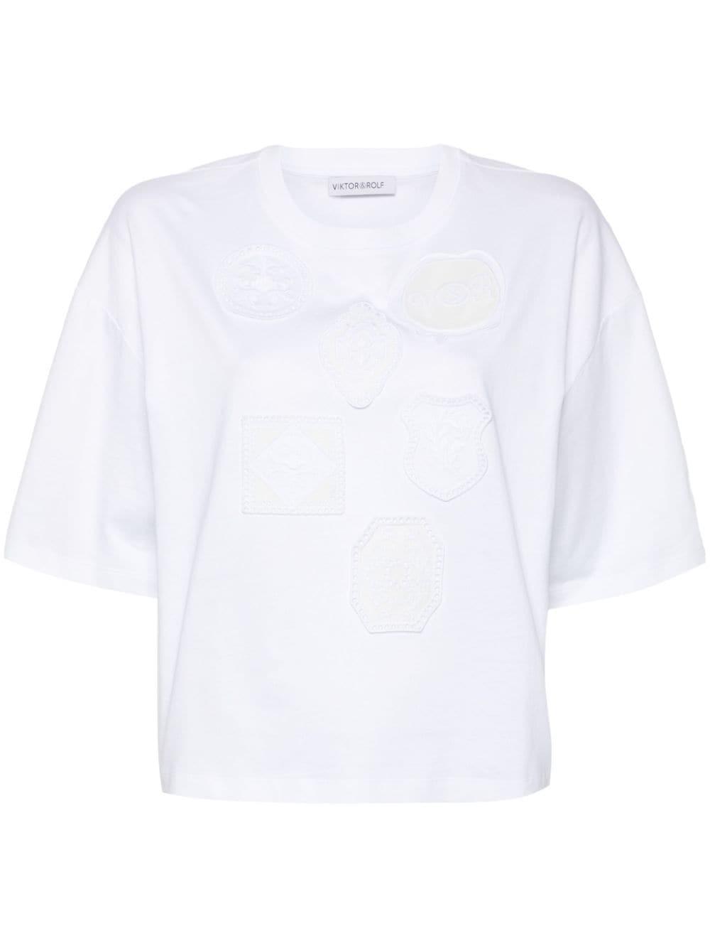 Viktor Rolf Godet Tulle Detail Cotton T Shirt in White Lyst