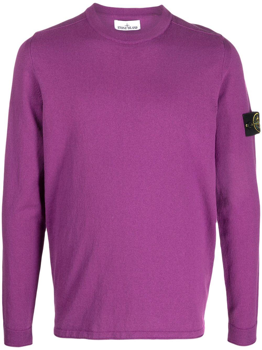 Stone Island Compass-badge Cotton Jumper in Purple for Men | Lyst