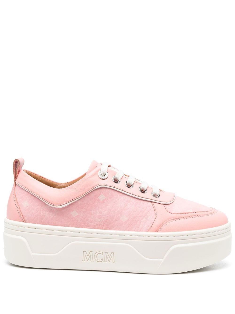 MCM Panelled Chunky Low-top Sneakers in Pink | Lyst