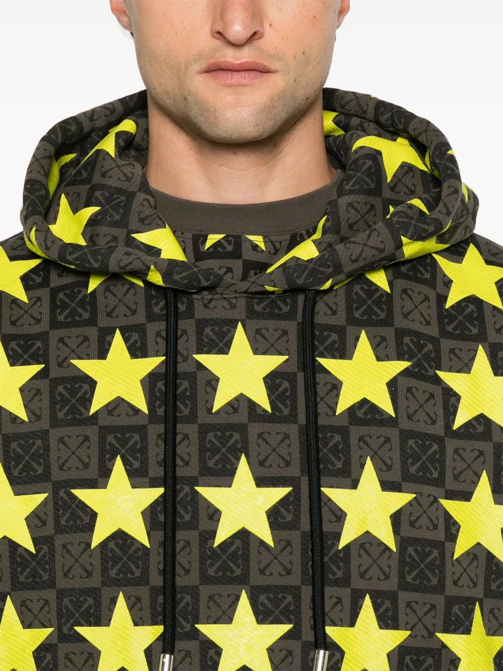 Off-White c/o Virgil Abloh Star-Print Arrows Motif Hoodie in