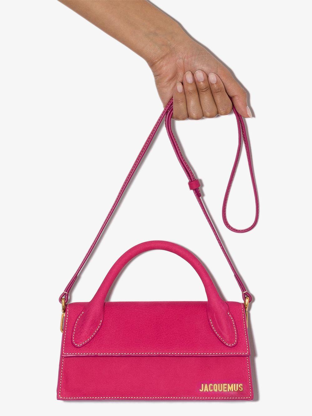 Jacquemus pink Leather Le Chiquito Long Top-Handle Bag