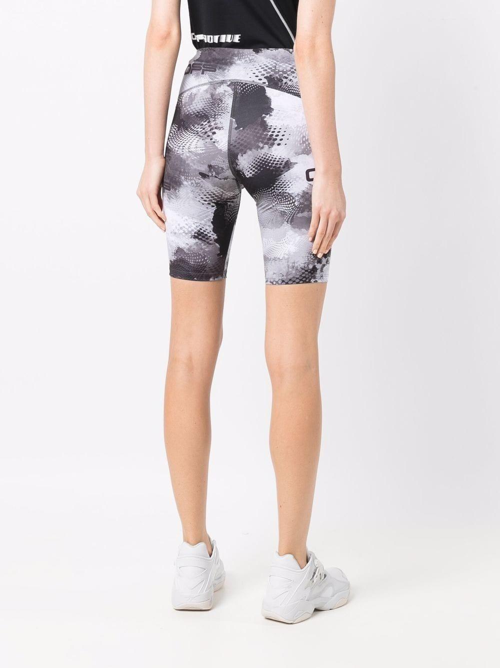 Tie-dye Print Cycling Shorts in Grey 