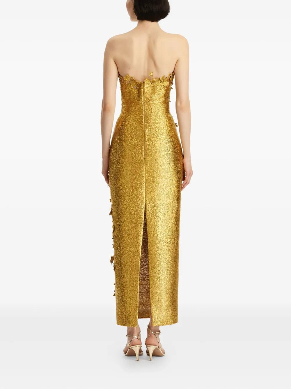 oscar de la renta gold sequin dress Oscar de La Renta