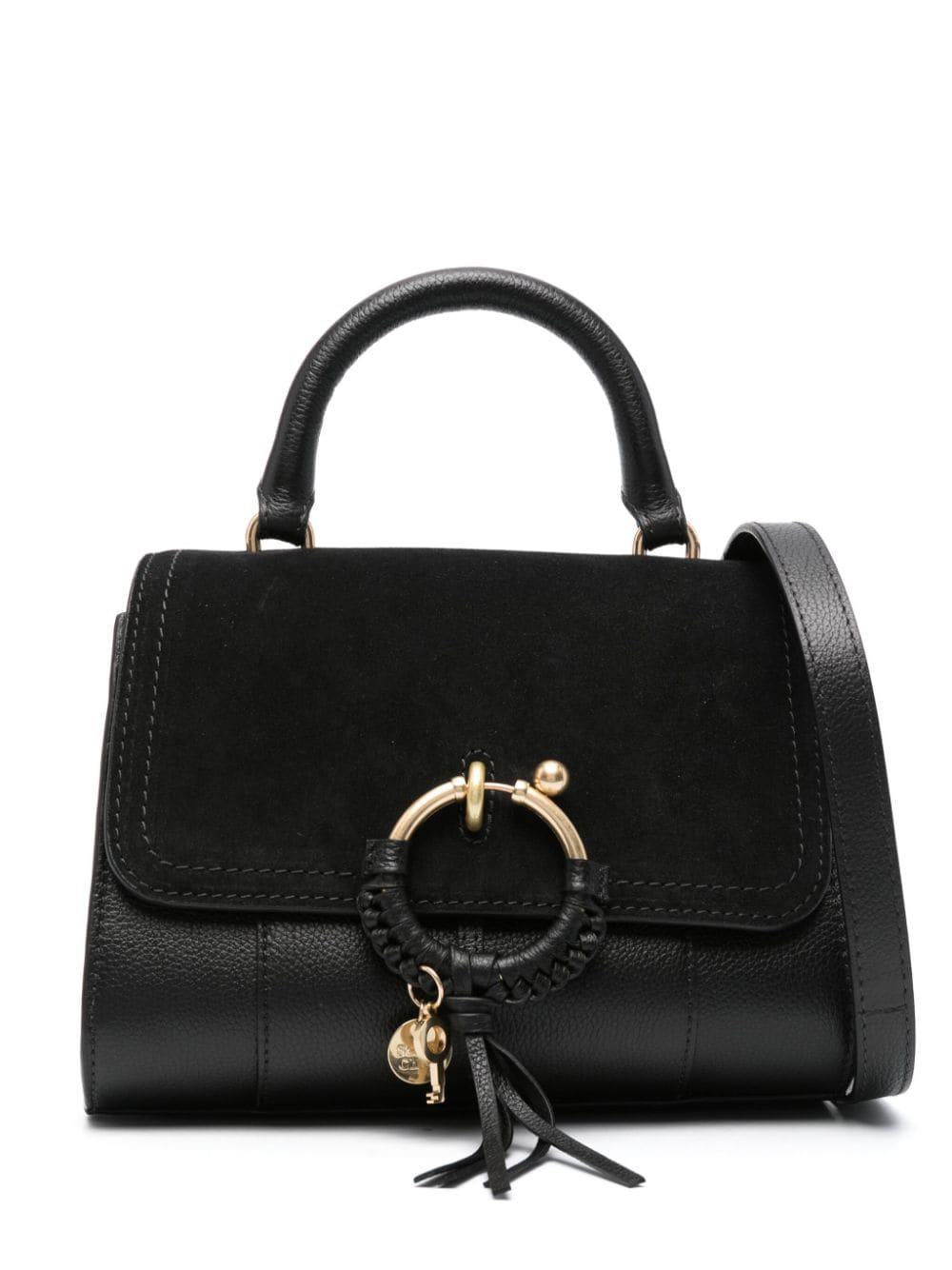 See By Chloé Logo-Charm Leather Bag in Black | Lyst