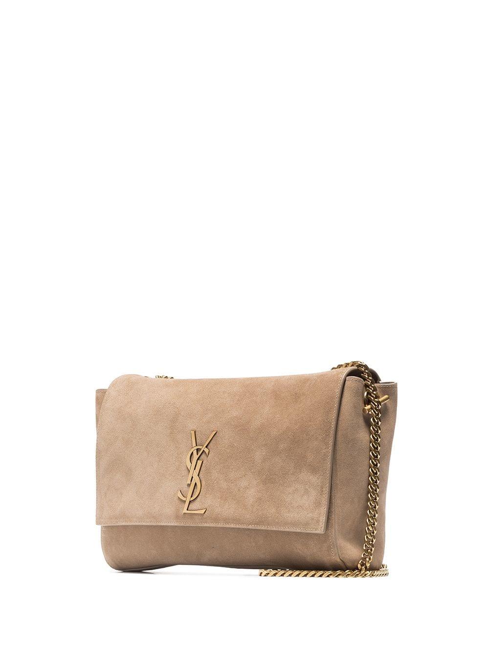 Saint Laurent Beige Kate Reversible Suede Leather Shoulder Bag in Natural |  Lyst