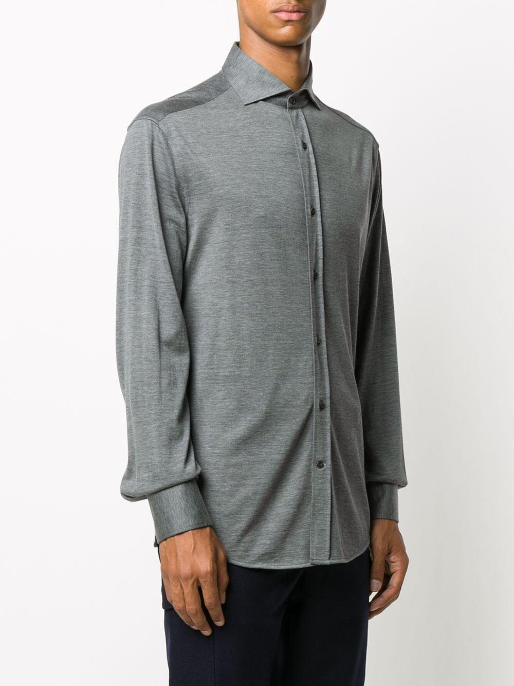 Brunello Cucinelli Silk Relaxed Fit Shirt in Grey (Gray) for Men - Lyst