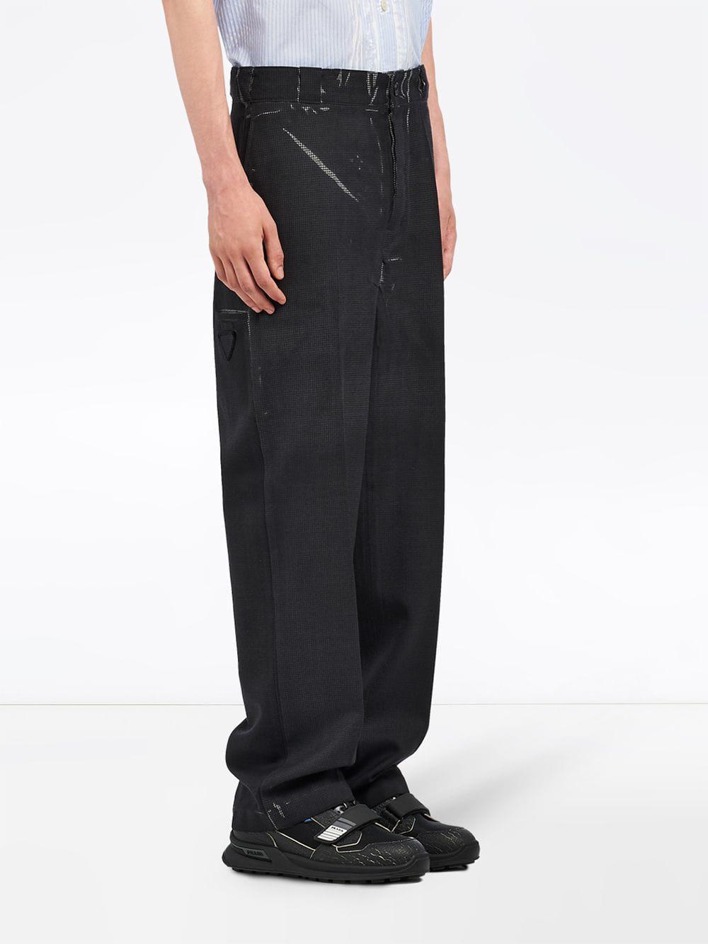 Prada Wool Overprinted Houndstooth 