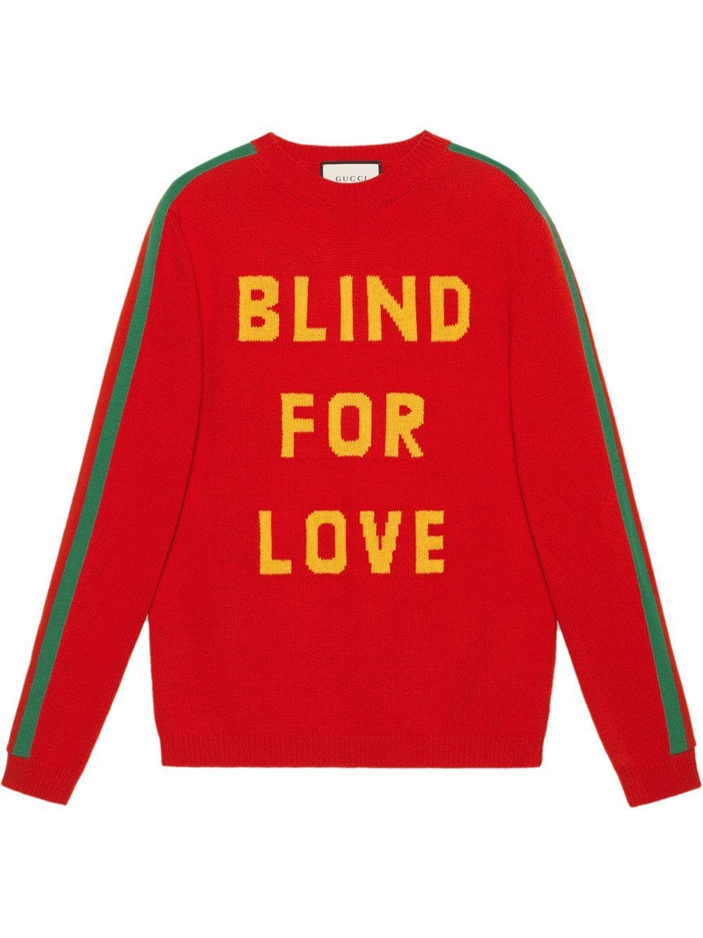 Maglione Blind for LoveGucci in Lana da Uomo colore Rosso | Lyst