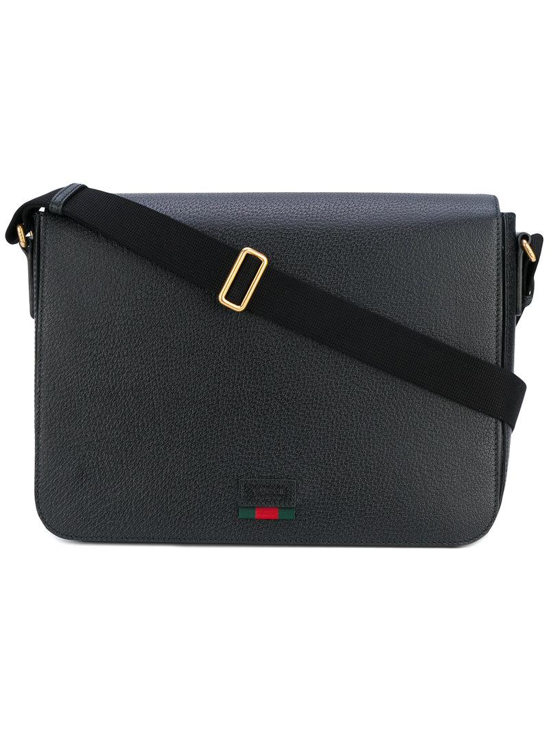 Gucci Leather Messenger Bag in Black for Men Lyst