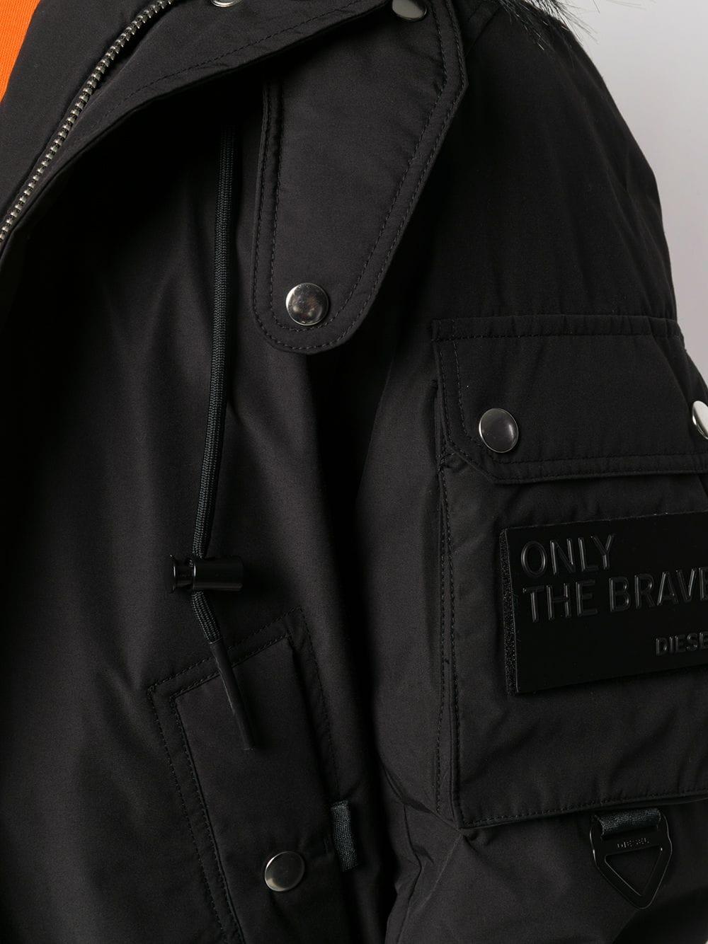 DIESEL Faux-fur Trimmed Hood Jacket in Black for Men - Lyst