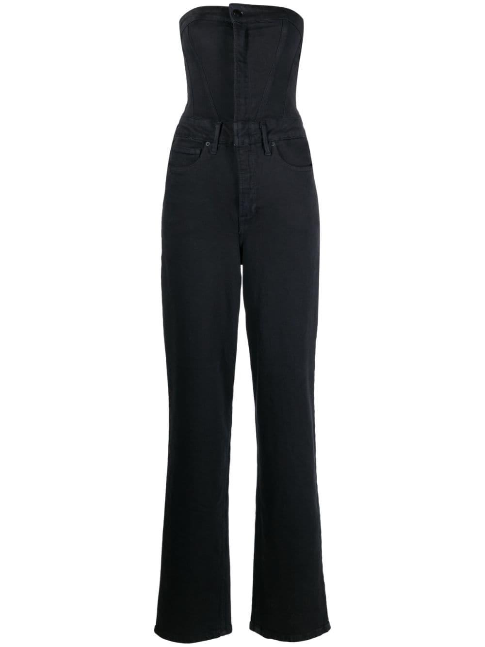 GOOD AMERICAN Fit For Success Denim Jumpsuit in Black Lyst