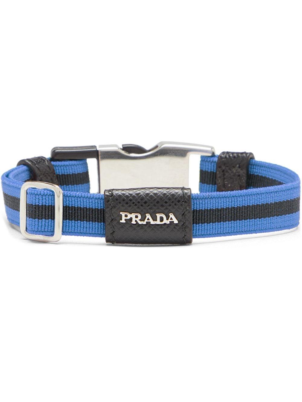Prada Buckled Logo Bracelet in Blue for Men | Lyst