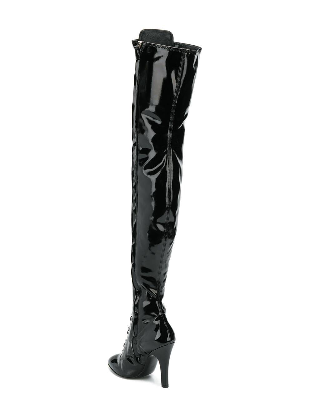 Moschino Cotton Lace-up Thigh High 
