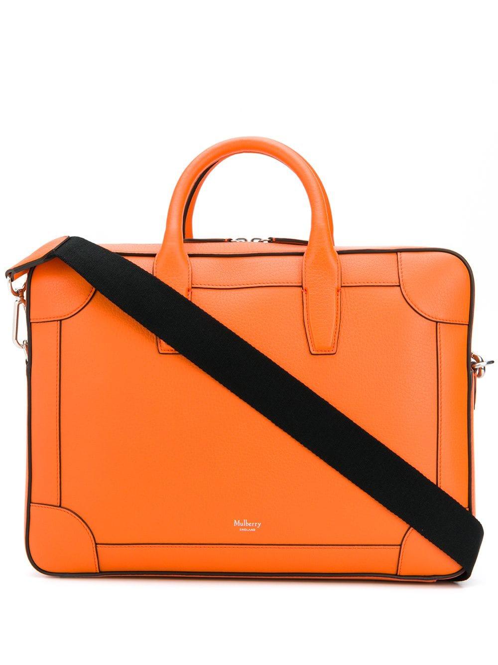 Mulberry Belgrave Laptop Bag in Orange for Men | Lyst