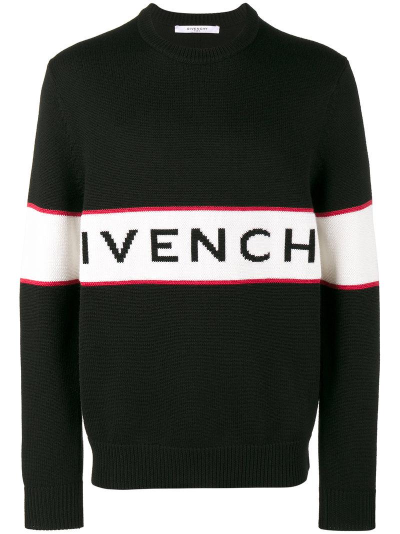 designer black crew neck jumper