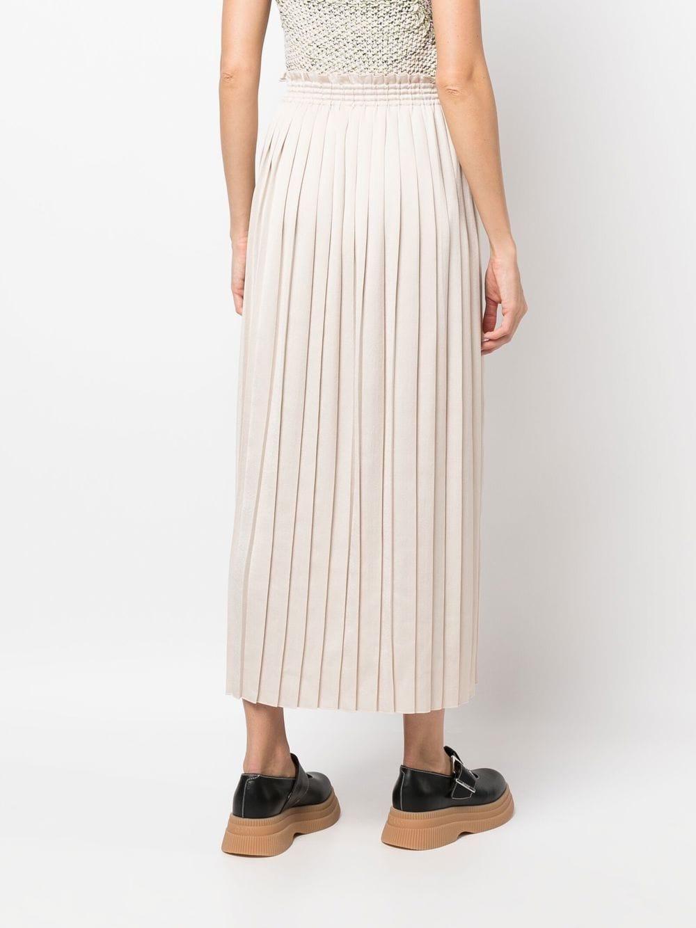 See By Chloé Cotton Fully-pleated Midi Skirt in Natural | Lyst