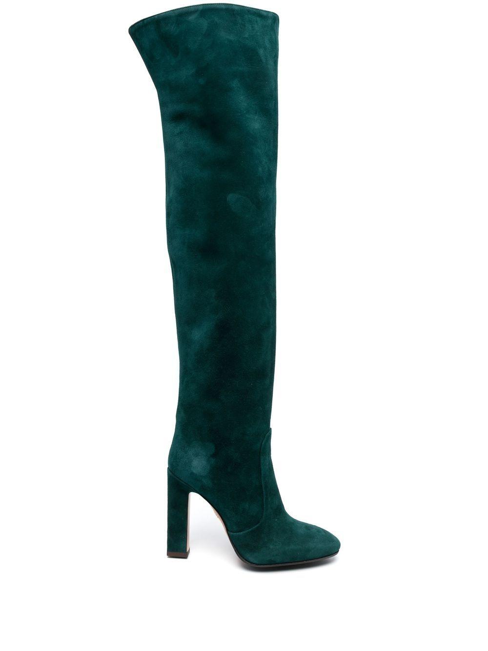 Aquazzura Joplin 105mm Knee Boots in Green | Lyst UK