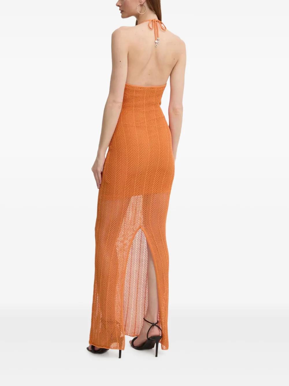 orange chevron maxi dress Patrice Chevron Stripe Halter Neck Maxi Dress (Women)