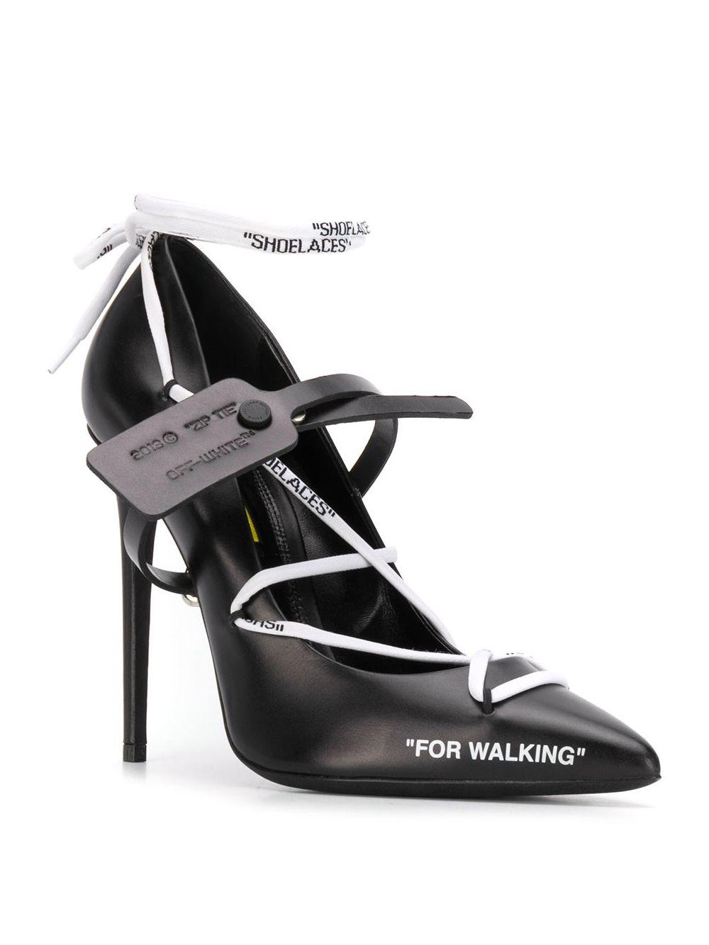 Off-White c/o Virgil Abloh Ankle Tag Sandal Pumps in Black | Lyst