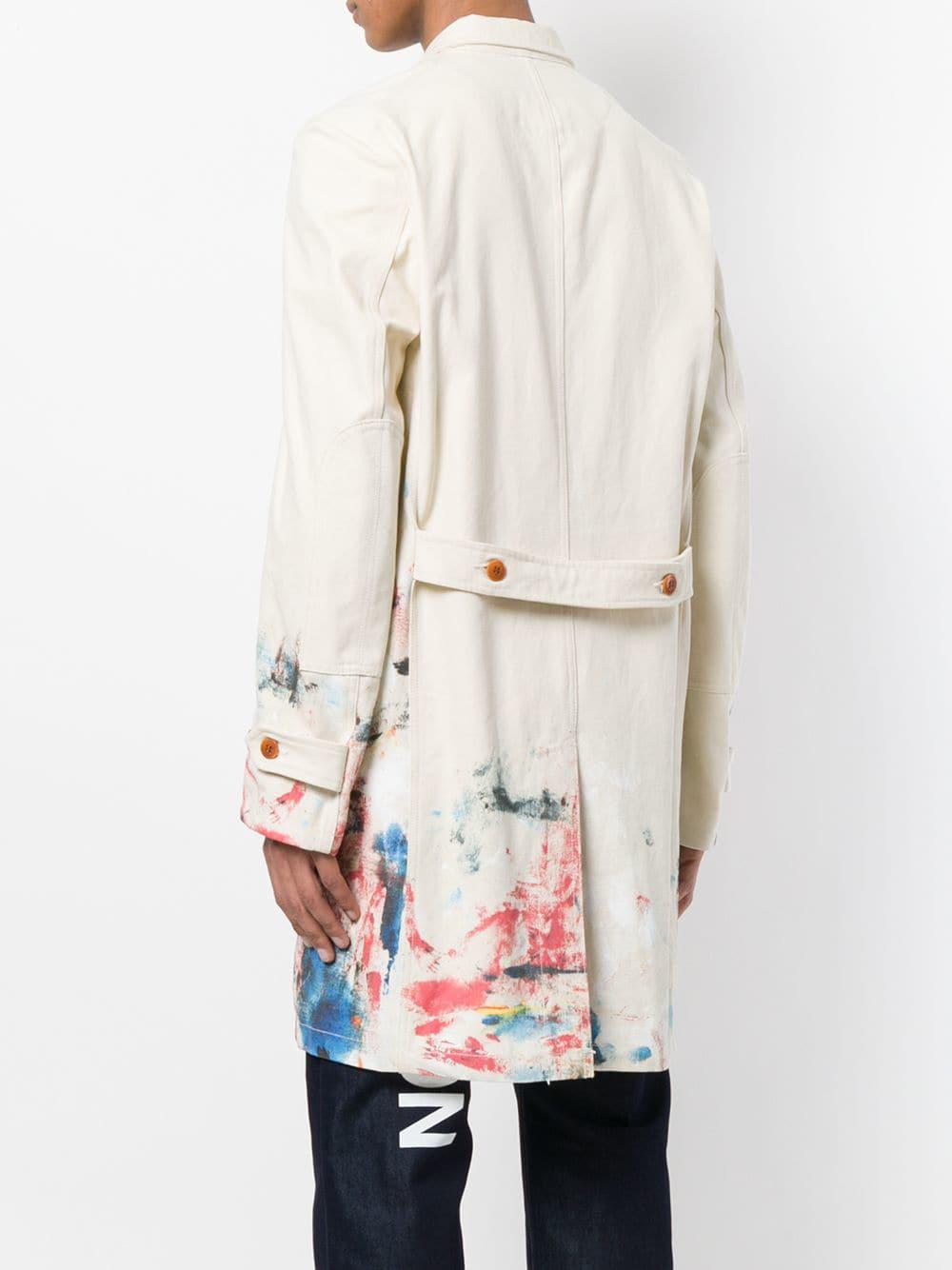 Junya Watanabe Cotton Paint Splatter Coat for Men Lyst