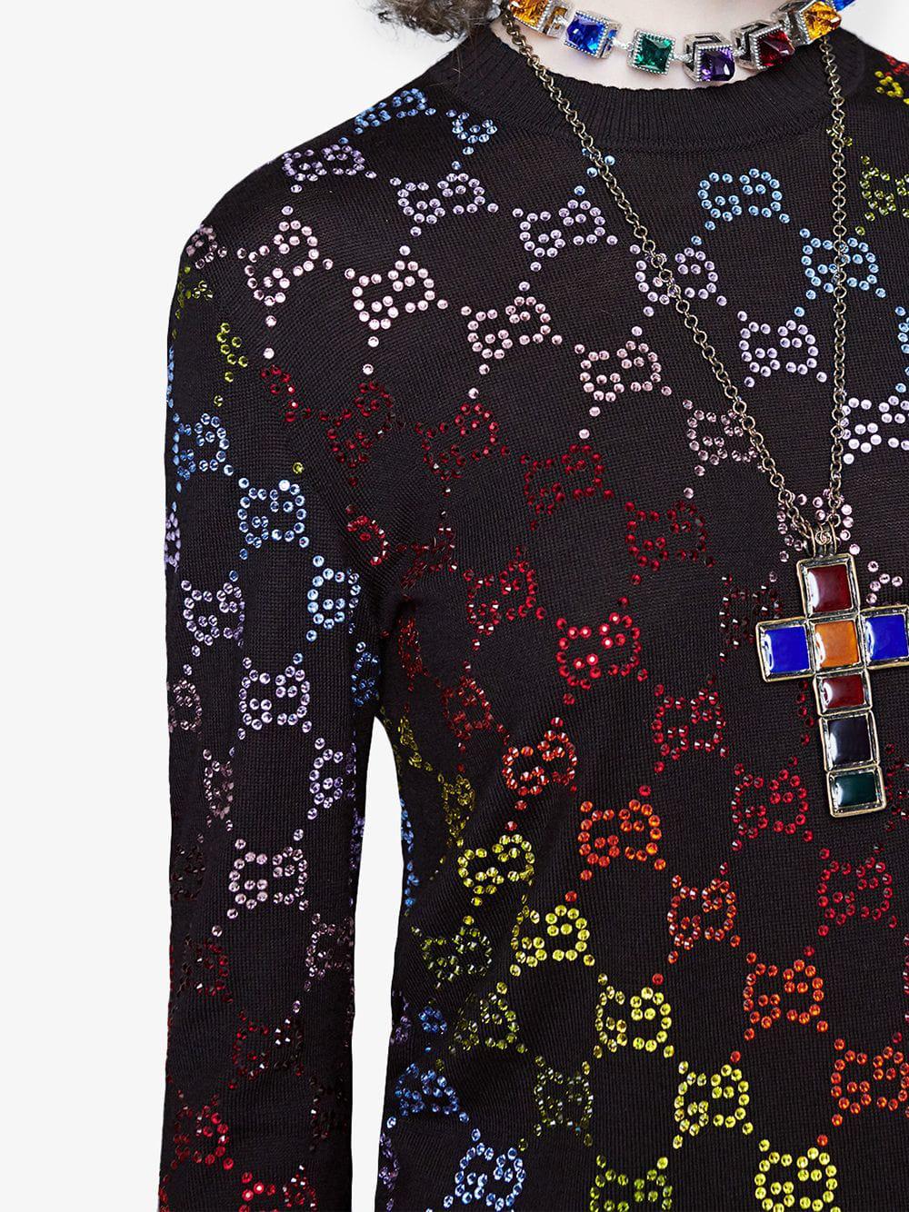 GUCCI Crystal-embellished wool sweater