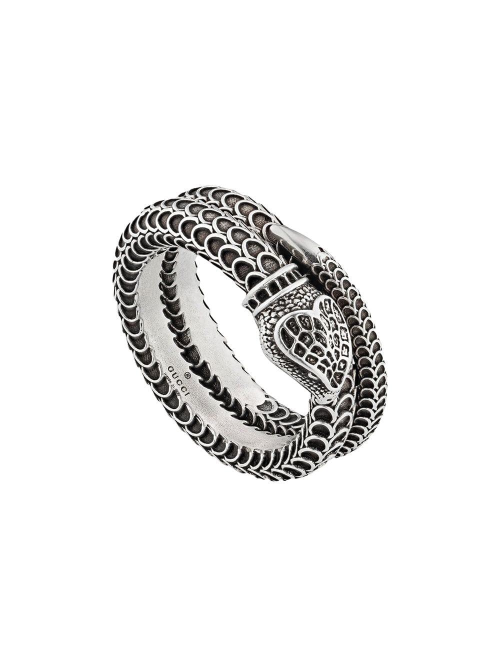 Gucci Garden Silver Snake Wrap Ring in Metallic for Men - Lyst