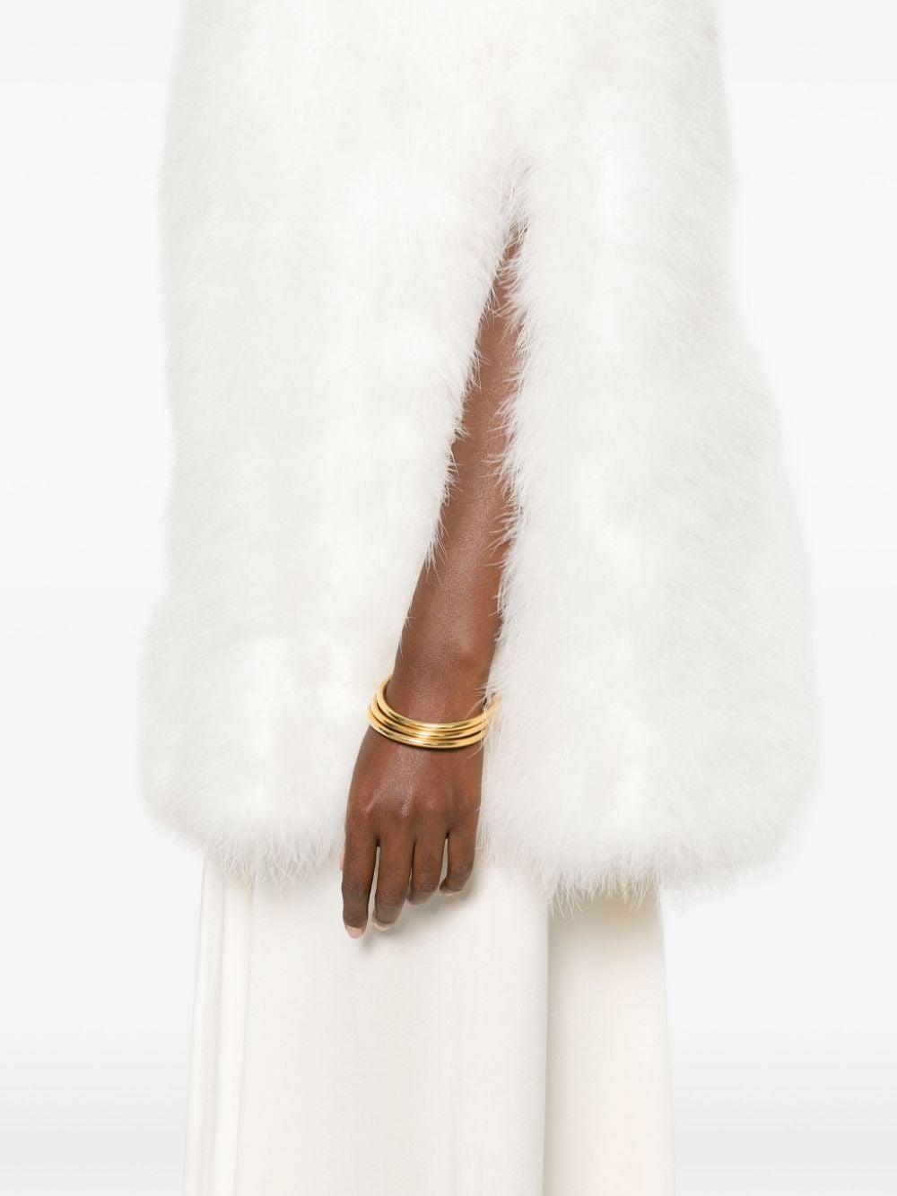 Yves Salomon silk feathered-finish waistcoat - White