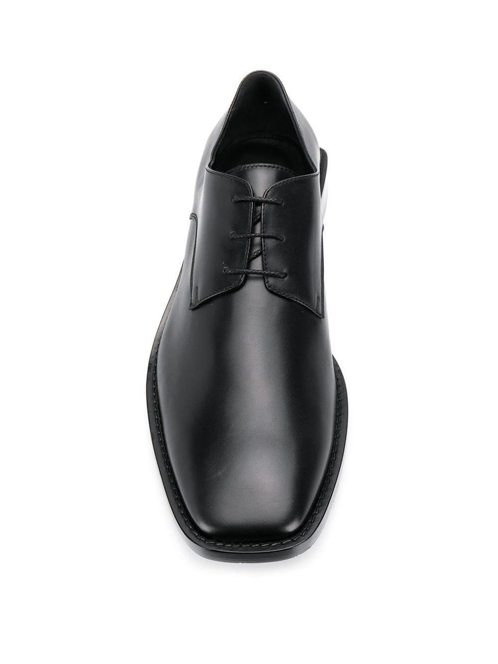Balenciaga Leather Square Toe Derby Shoes in Black for Men | Lyst