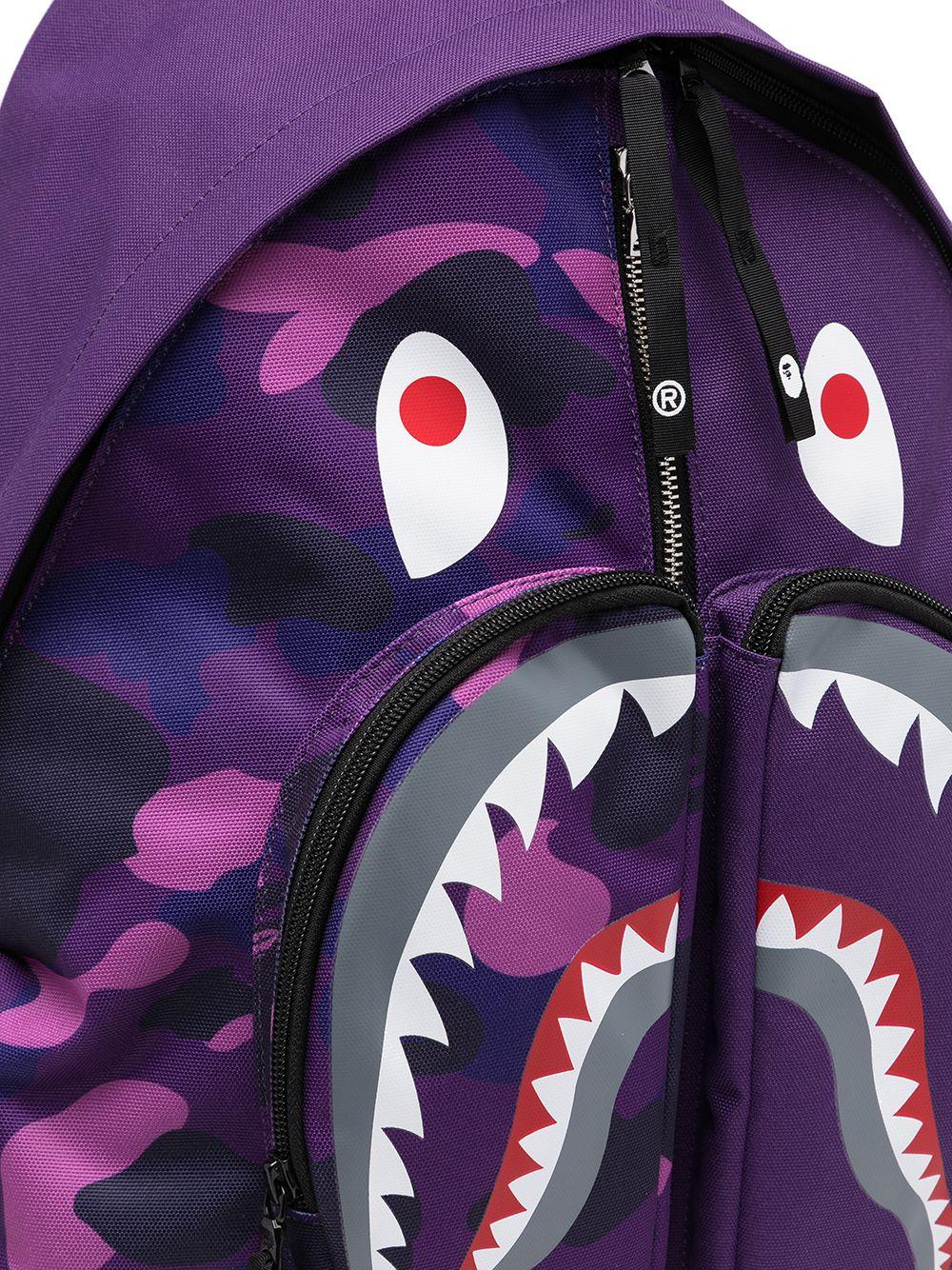 Kids Bape Purple Camo Backpack - Purple