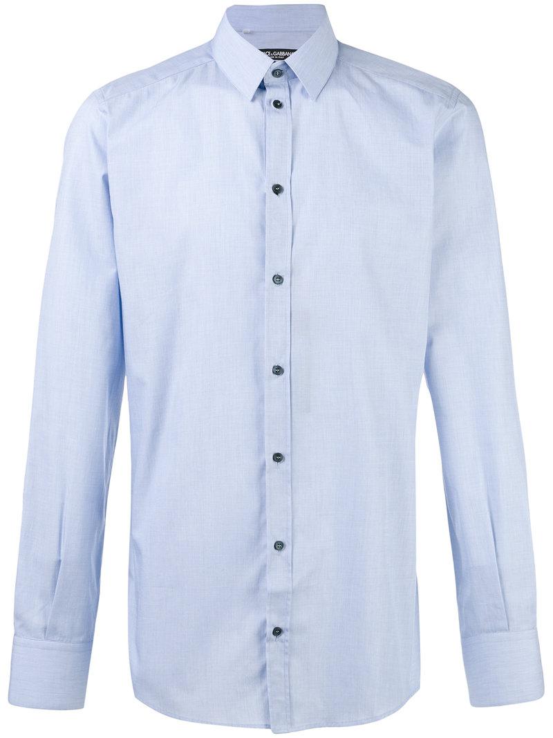 Dolce & Gabbana Cotton Button-up Shirt in Blue for Men - Lyst
