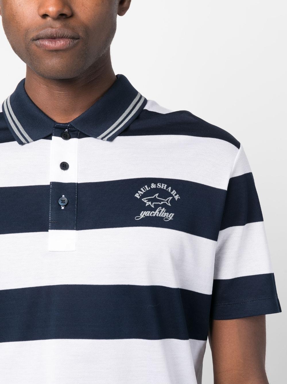 vergroting rijk Af en toe Paul & Shark Striped Cotton Polo Shirt in Blue for Men | Lyst