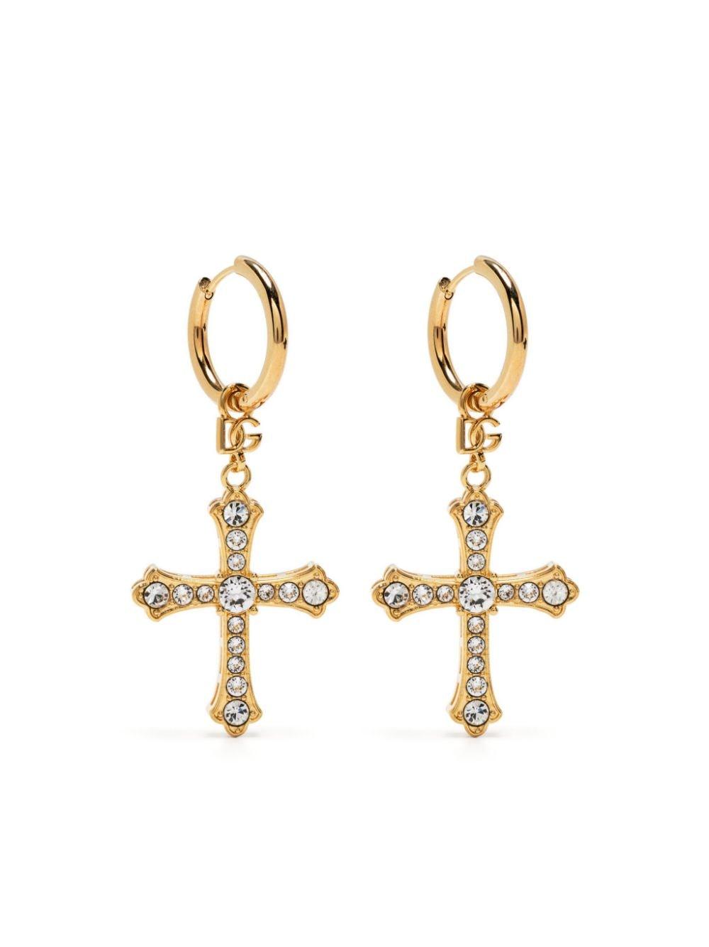 Boucles d'oreilles à design de crucifix Dolce & Gabbana en coloris Blanc |  Lyst
