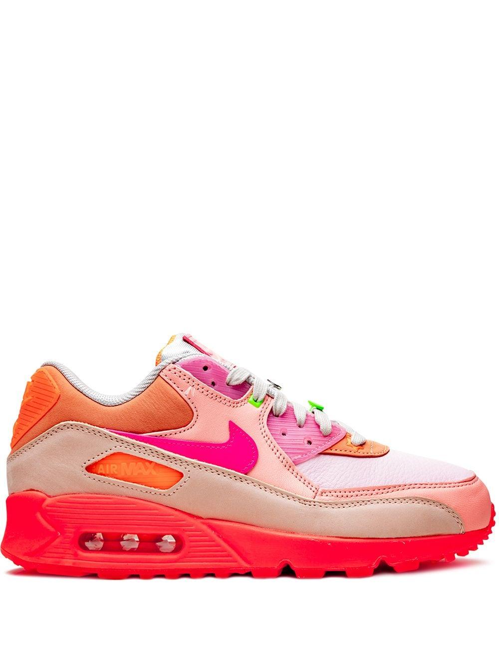 Nike Pink And Orange Air Max 90 Sneakers With Layered Design And Integrated  Air Technology. | Lyst