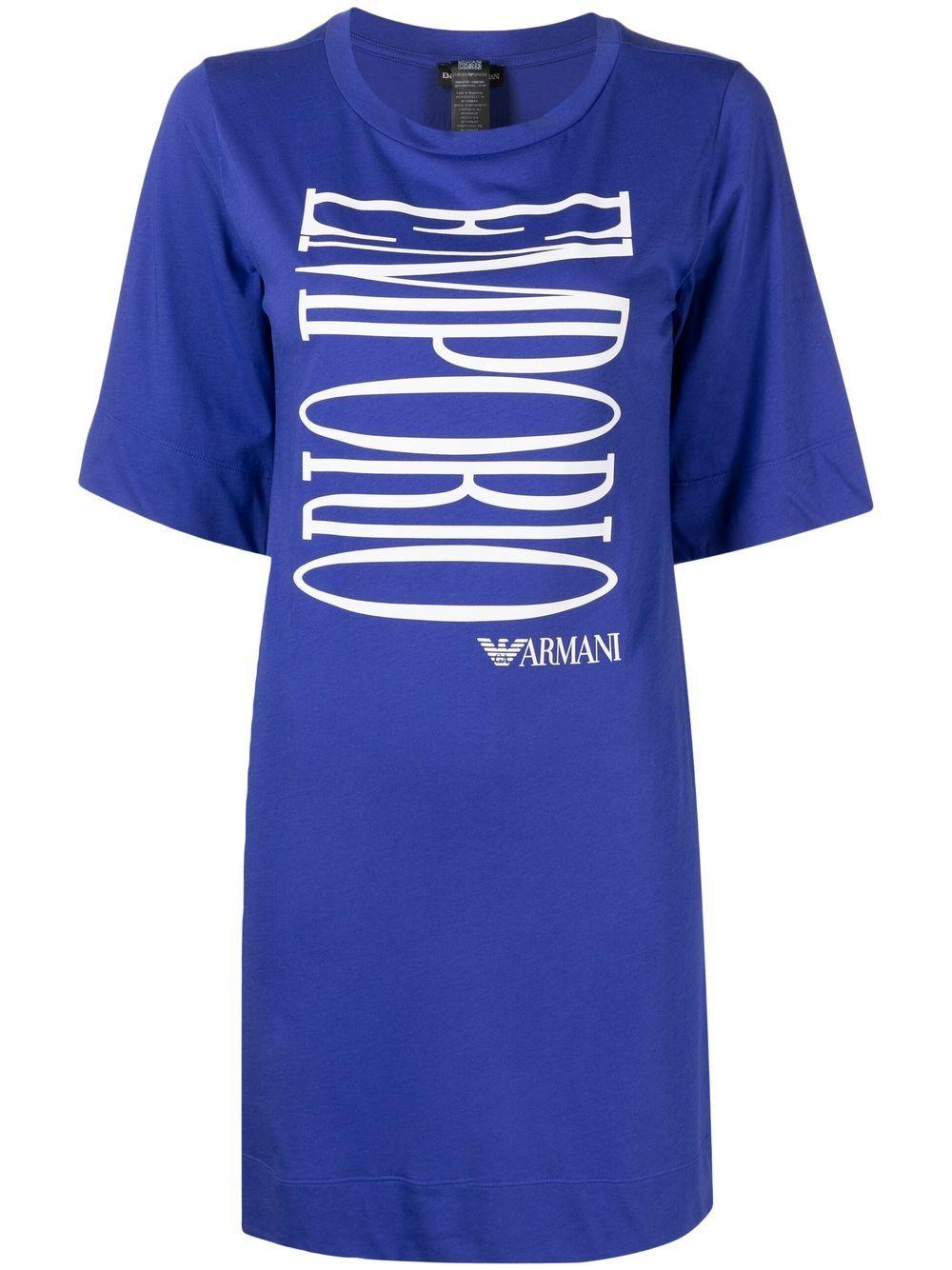 毎日新作アイテム入荷中 Emporio Armani コットン ロゴ Tシャツワンピース カラー ブルー アグ アウトレットオンライン Www Mahdyarkala Ir