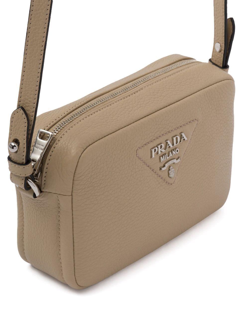 Prada Small Leather Crossbody Bag in Natural | Lyst