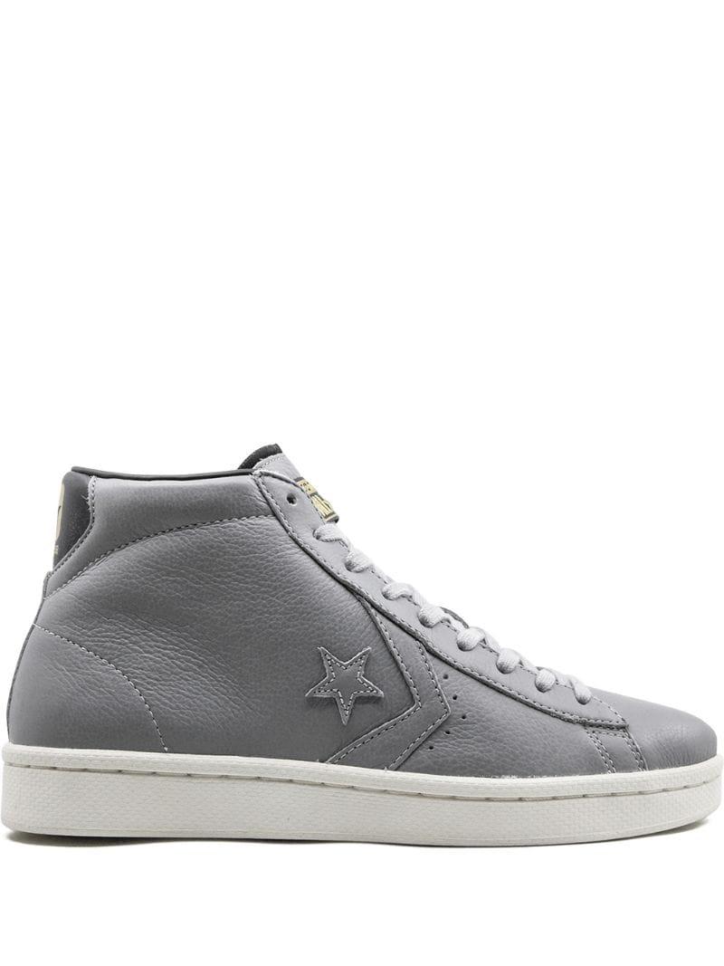 Converse Pro Leather Mid Sneakers in Gray for Men Lyst