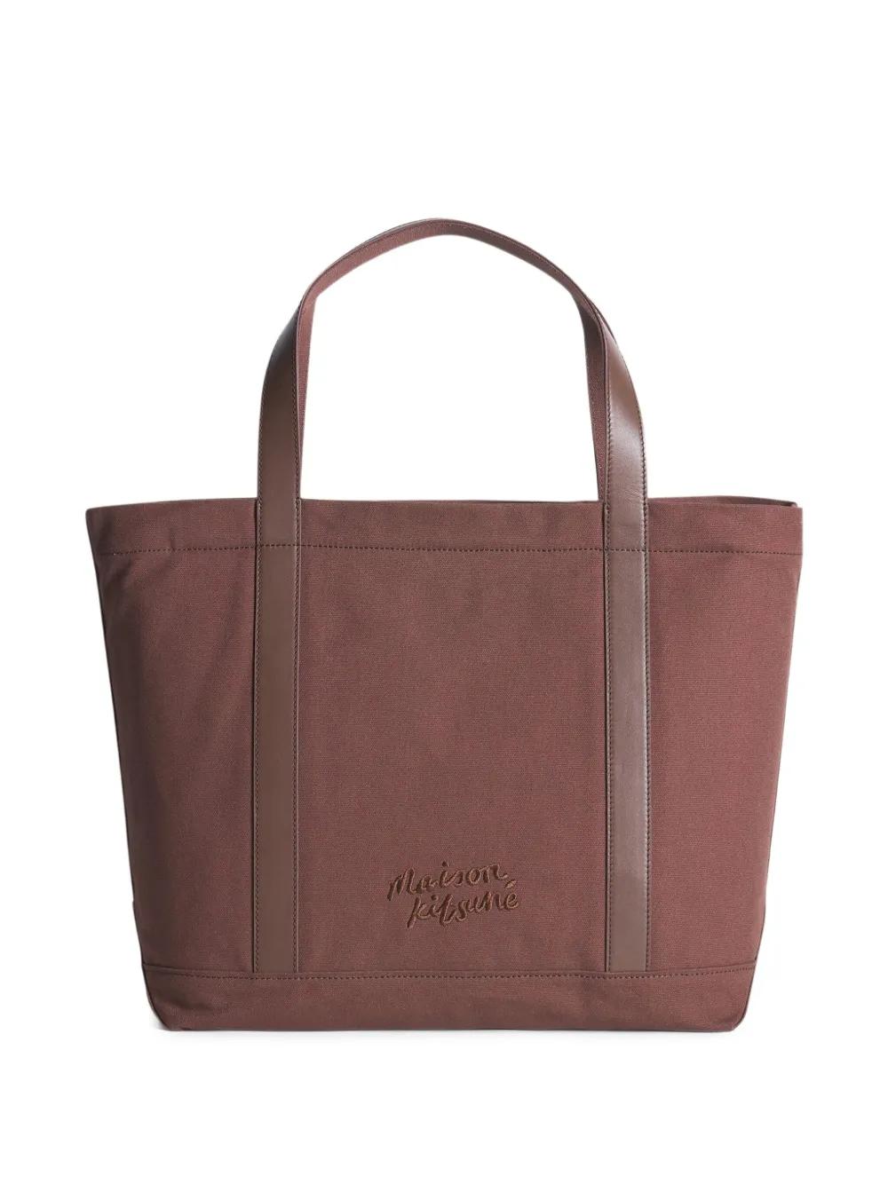 Maison Kitsuné Large Fox Head Tote Bag in Brown | Lyst
