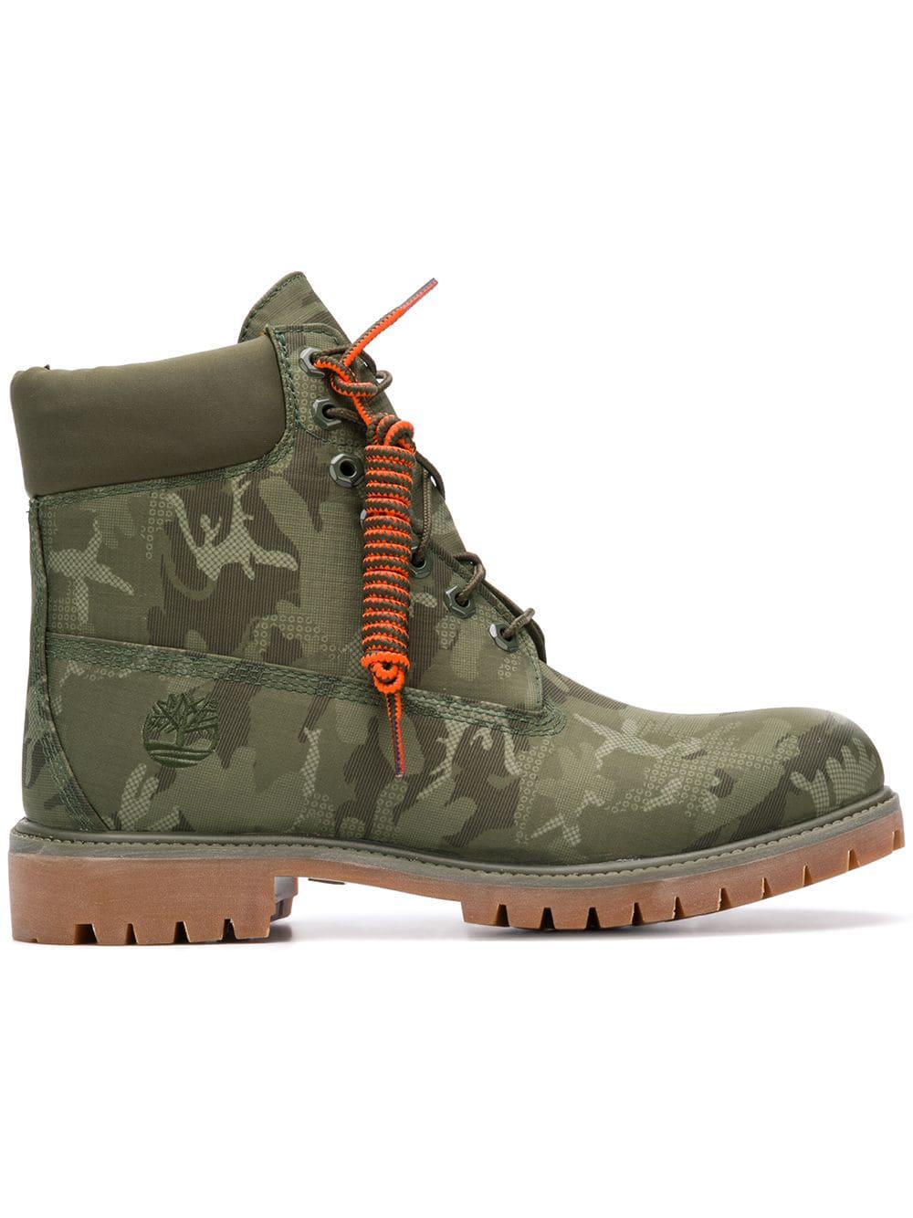 Timberland Rubber Camouflage Lace-up Boots in Green for Men - Lyst