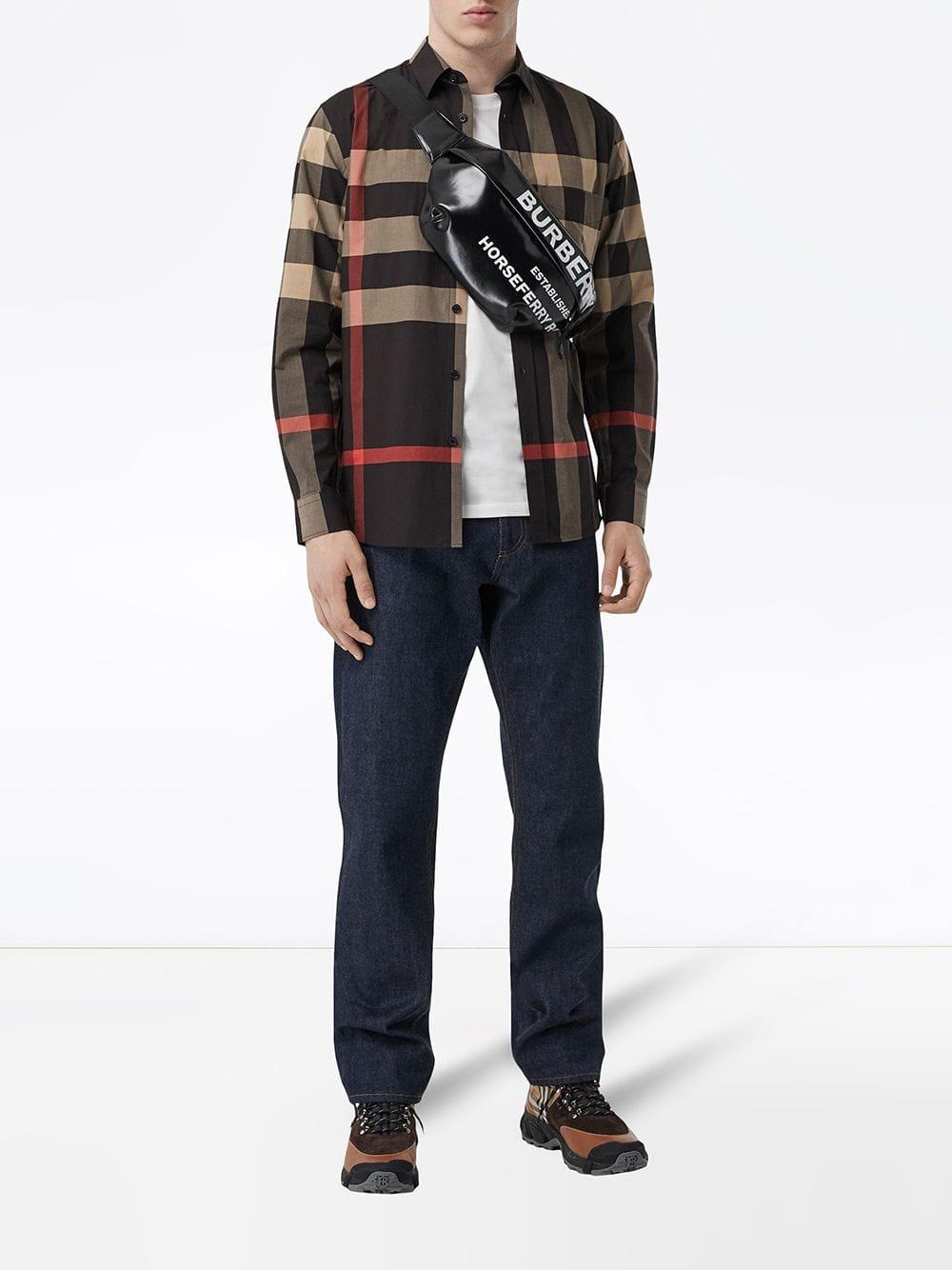 Check Stretch Cotton Poplin Shirt 