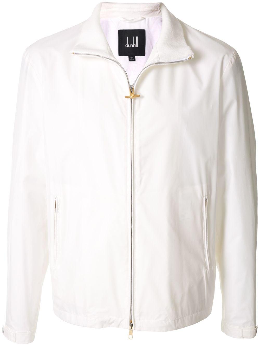 Dunhill Silk Spread Collar Jacket in White for Men - Lyst