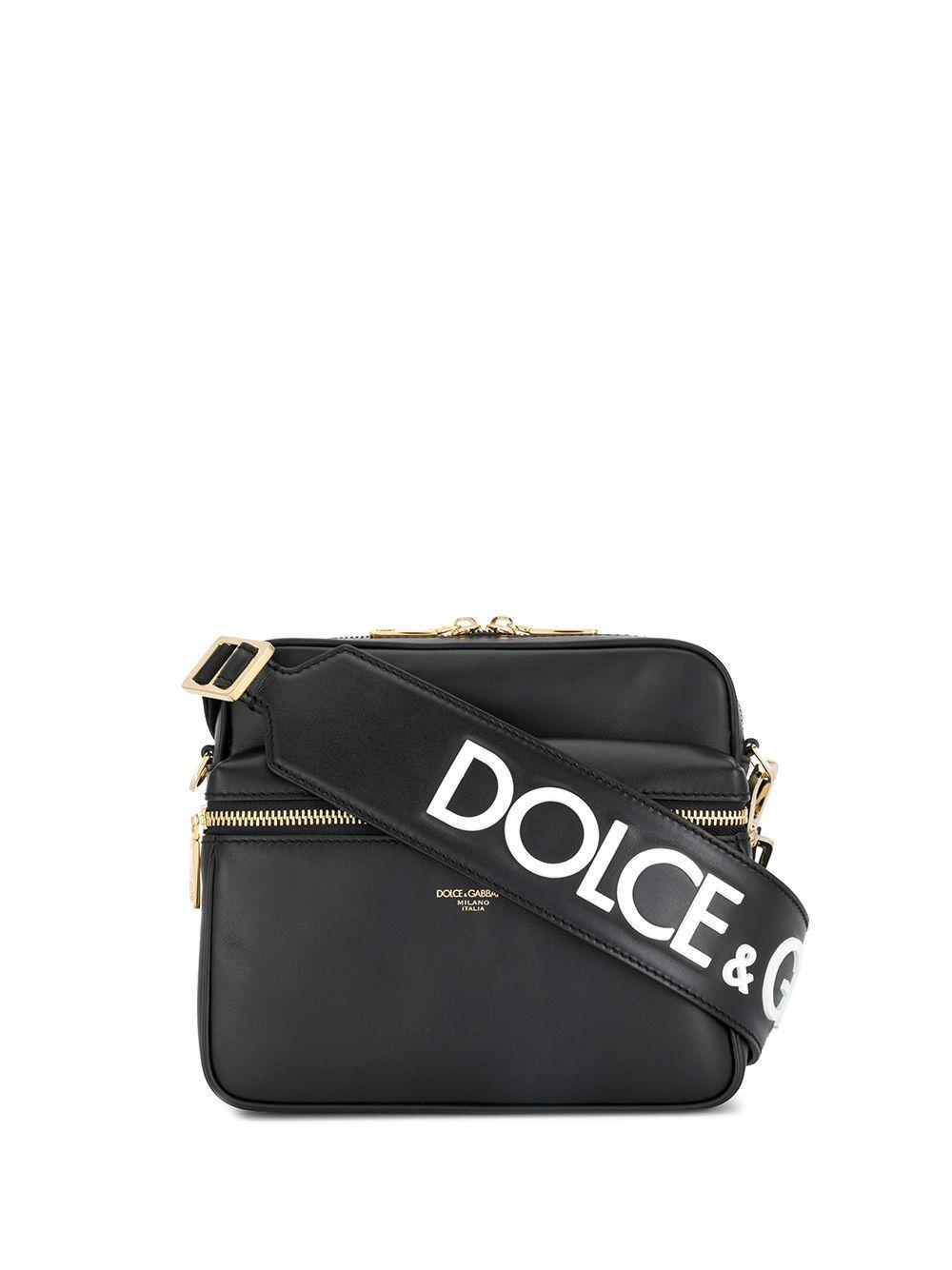 Dolce & Gabbana Logo Stamp Messenger Bag in Black for Men | Lyst