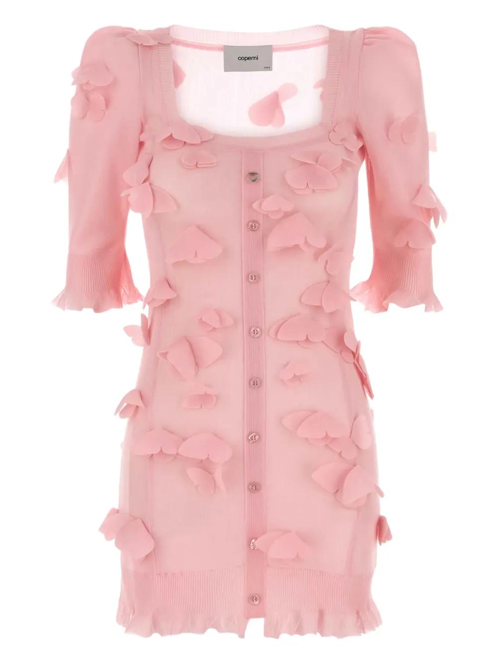 ワンピース Coperni SS25 Pink knit mini dress (COPML143Y3015 PINK) Kyla Floral Crochet Mini Dress - Pink | MESHKI US