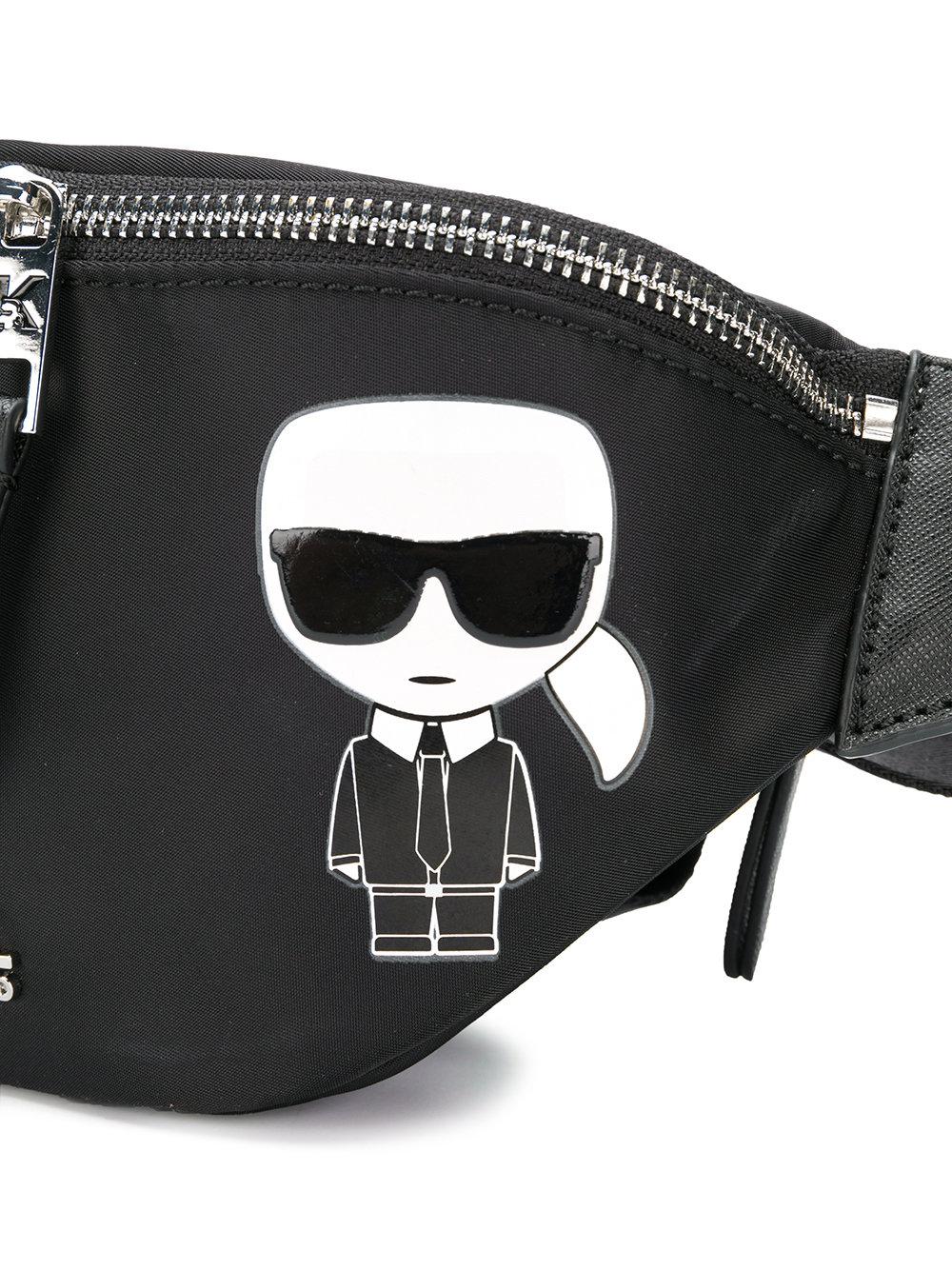 Karl Lagerfeld Leather K/ikonik Belt Bag in Black - Lyst