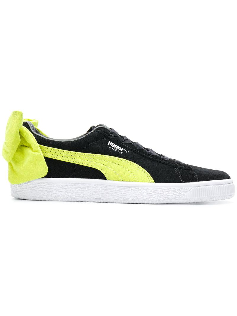 PUMA Suede Bow Back Sneakers in Black 