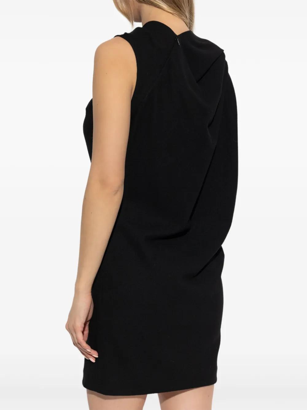 【関税&送料込】Alexander Mcqueen Black Wool Crepe Mini Dres McQueen Wool Mini Dress in Black | Lyst