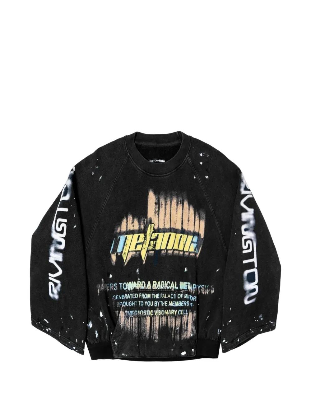 RIVINGTON roi Rebis Radical Paper Long-Sleeve Sweatshirt in Black