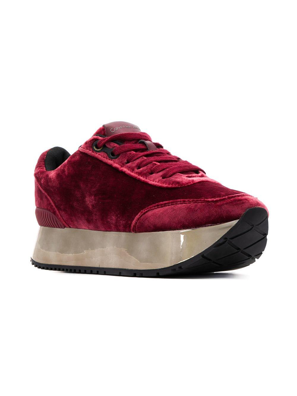 red platform sneakers
