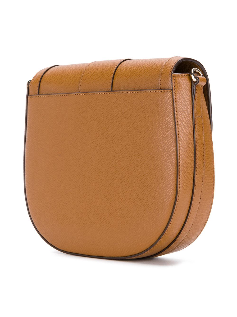 DKNY Leather Foldover Crossbody Bag in Brown - Lyst